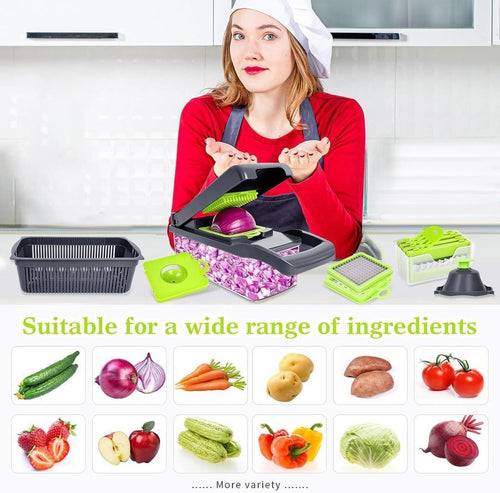 Multi-Function Kitchen Vegetable Chopper & Slicer ⚡ Easy Vegetable Cutter & Chopper Box 🧅✂️