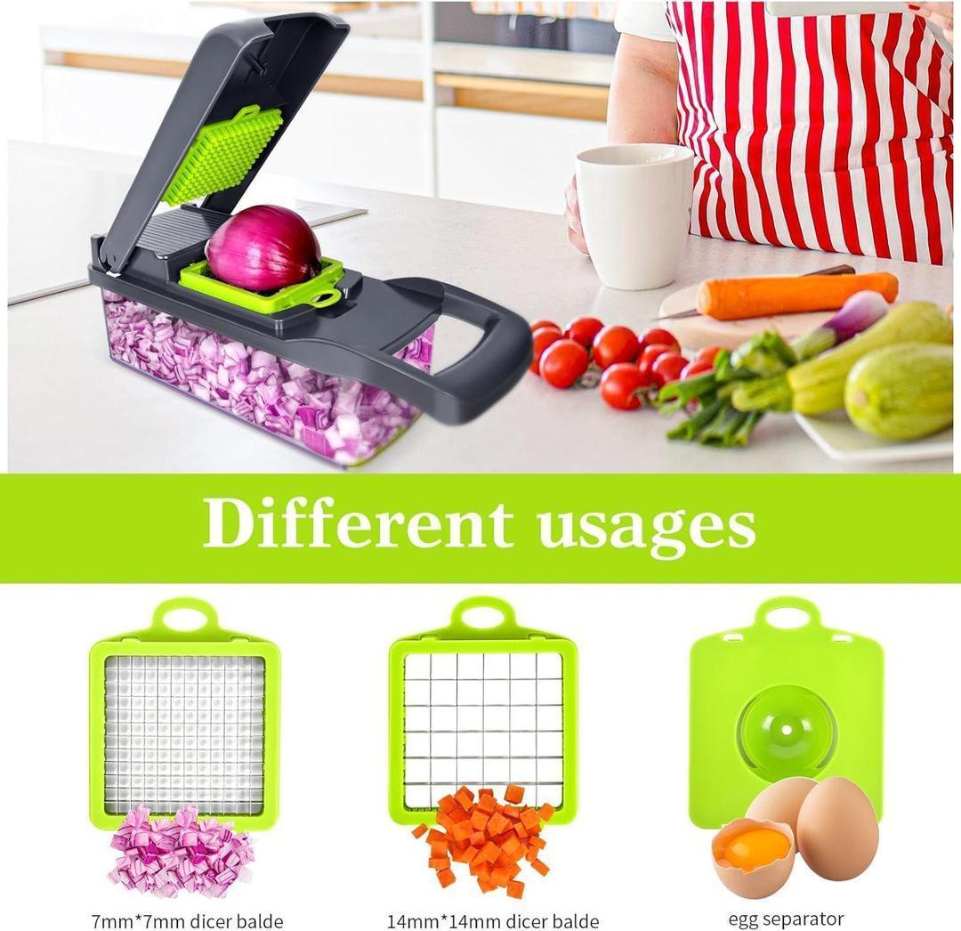 Multi-Function Kitchen Vegetable Chopper & Slicer ⚡ Easy Vegetable Cutter & Chopper Box 🧅✂️